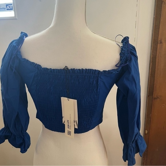 Zara poplin blue crop top - Picture 16 of 16
